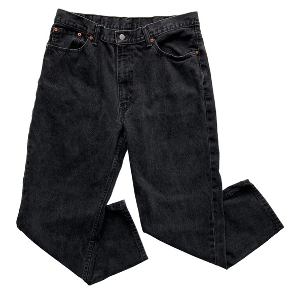 Levi's 550 Jeans Mens 40 x 32 Relaxed Fit Tapered Leg Black Denim Red Tab EUC - Picture 1 of 8